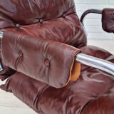 Années 70, design danois, chaise longue, cuir, état d’origine