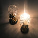Pair of glass and brass wall lamps