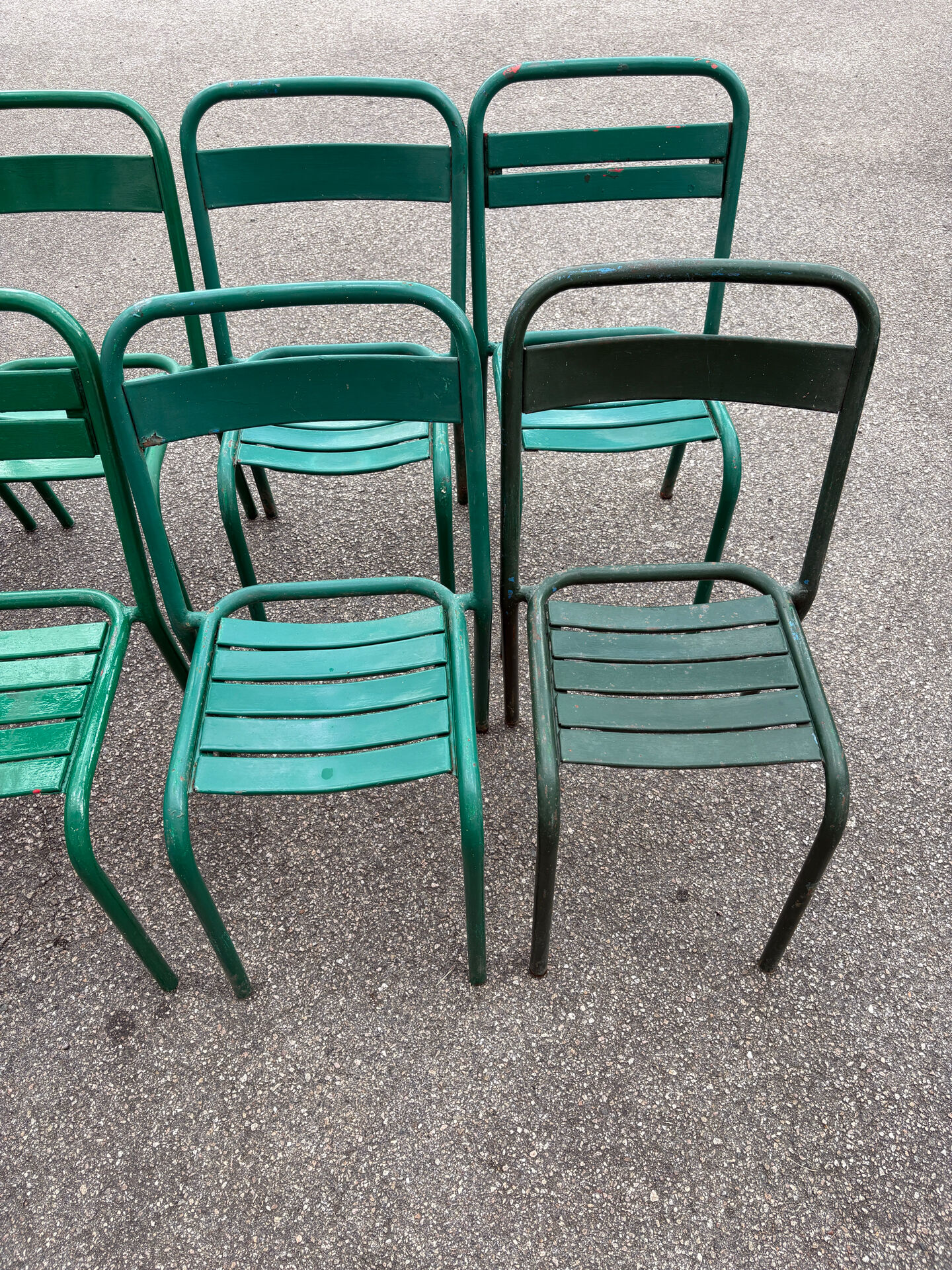 Set de 8 chaises bistrot de terrasse en métal