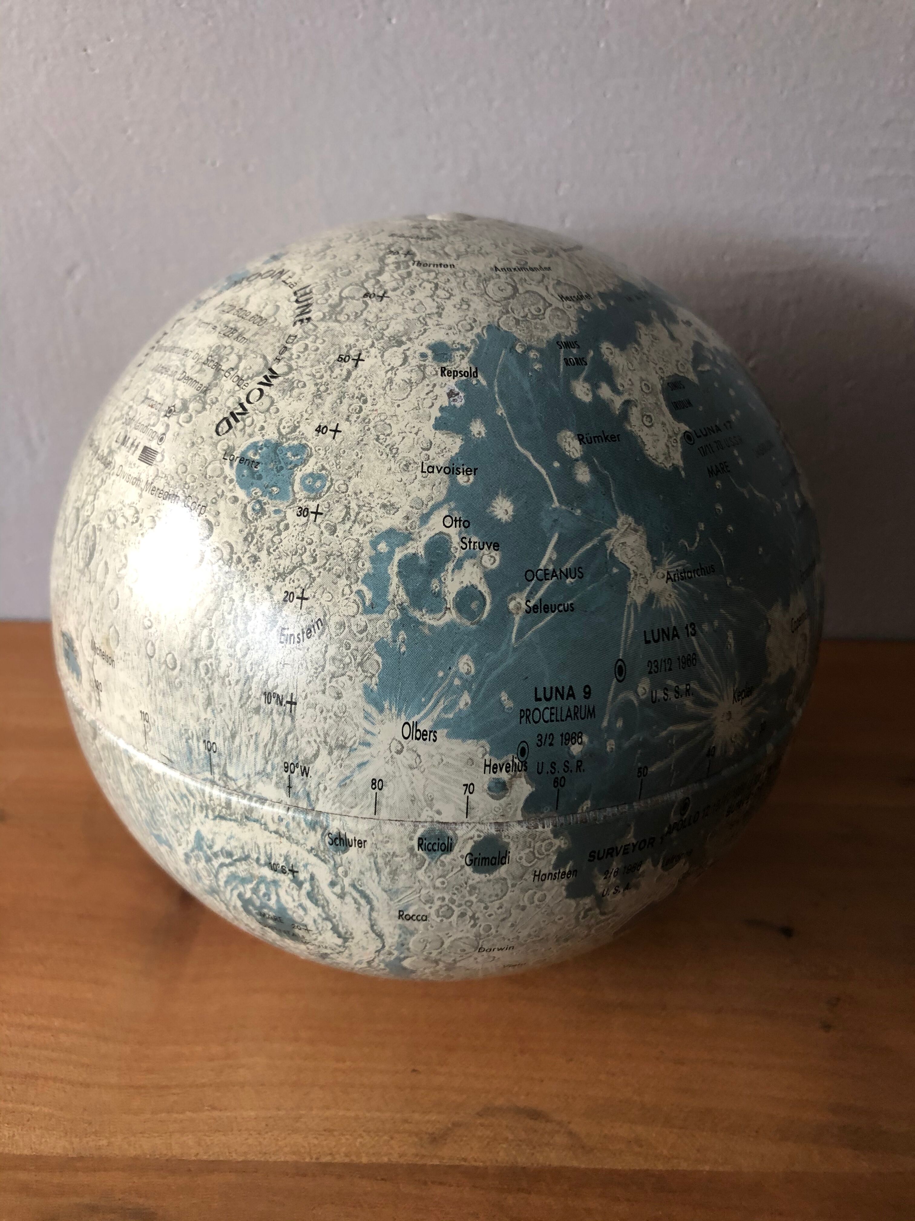 Vintage lunar globe
