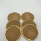 Set of 6 coasters in mother-of-pearl and brass