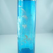 Pair of blue glass vases in the taste of Mary GREGORY