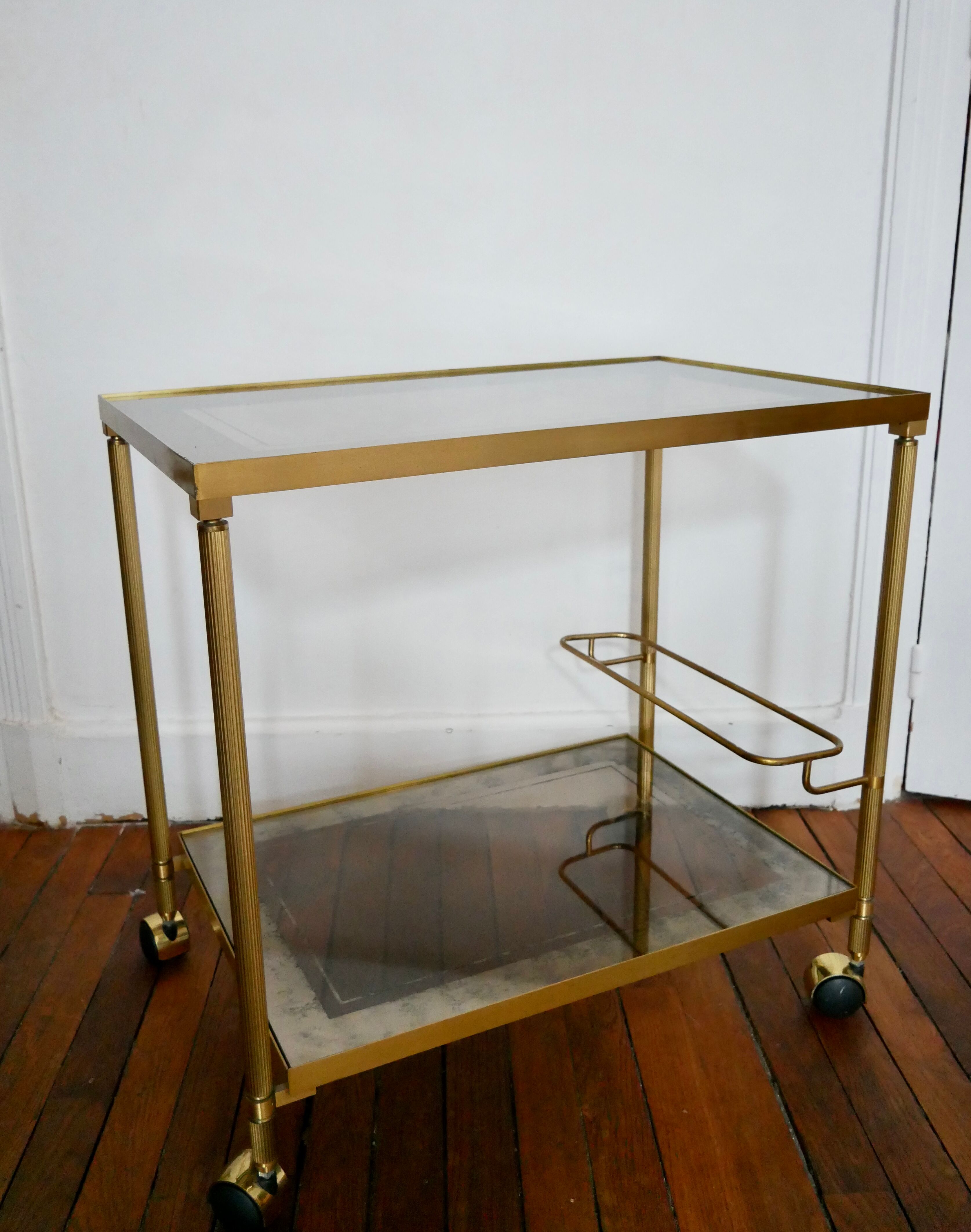 Dessert/bar on brass and glass wheels