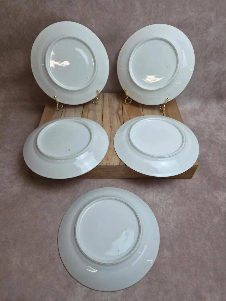 Set of 5 dessert plates in porcelain – Poppy floral design