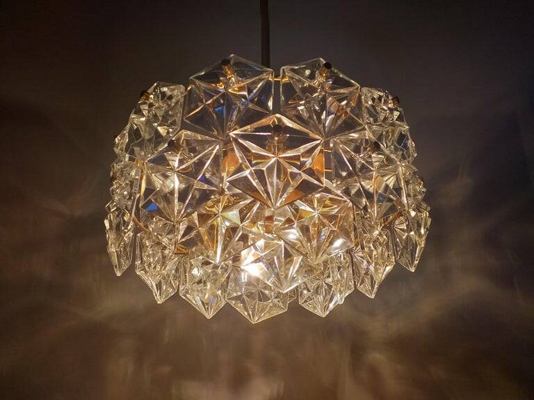 Chandelier en verre BIG des années 1970, Kinkeldey, Allemagne.