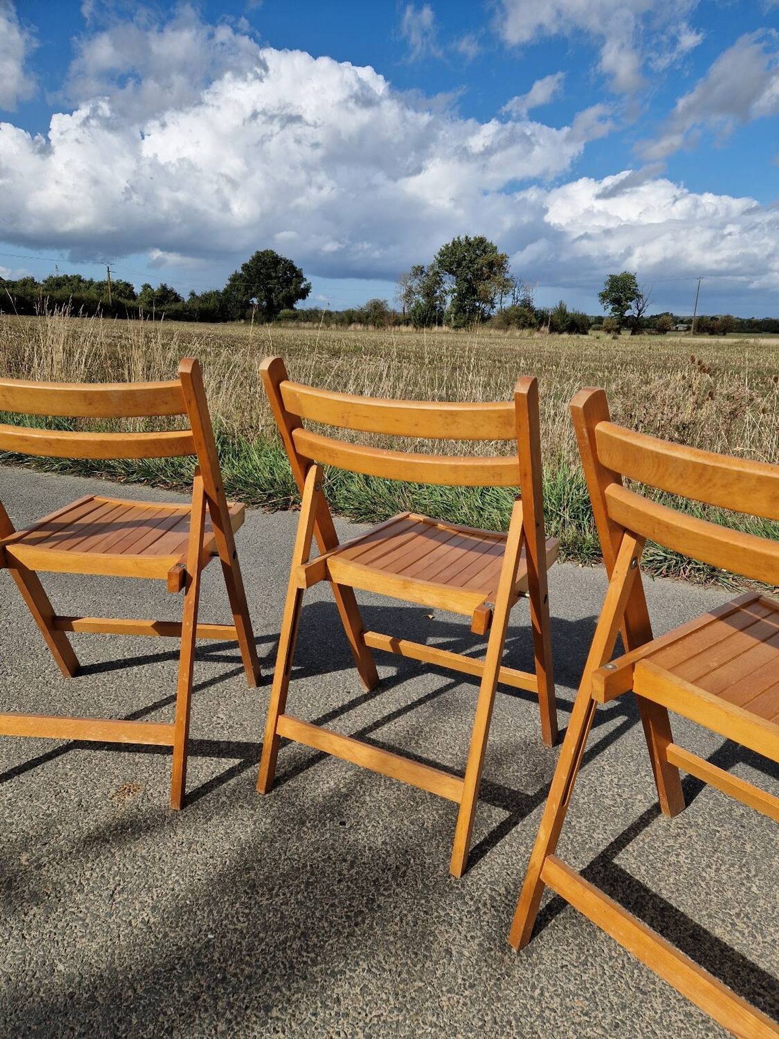 Set of 3 vintage folding chairs