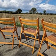 Set of 3 vintage folding chairs