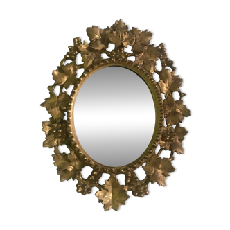 Miroir Vénitien Baroque • Bois Sculpté • Feuille d’Or • Italie • XVIIIe