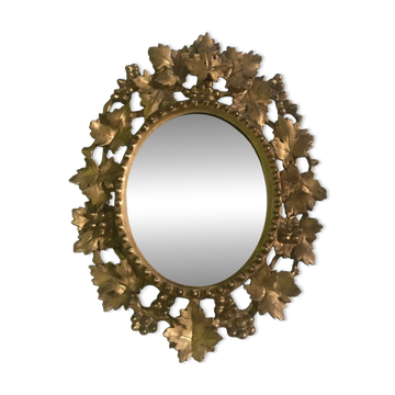 Miroir Vénitien Baroque • Bois Sculpté • Feuille d’Or • Italie • XVIIIe