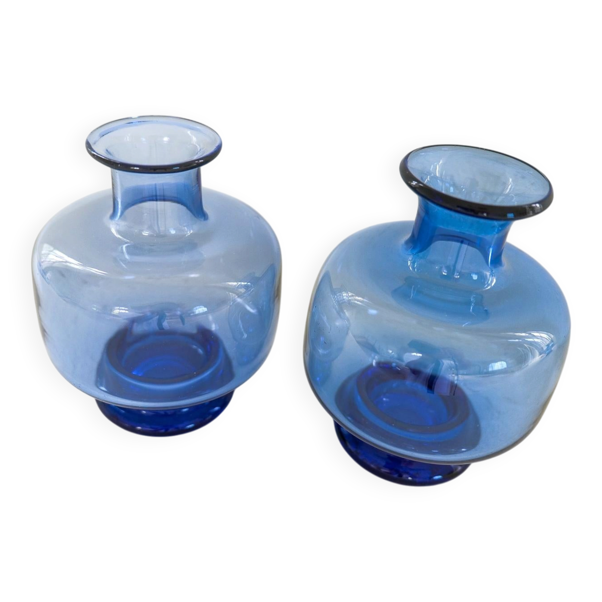 7 vases midcentury modern par Per Lutken pour Holmegaard, Danemark