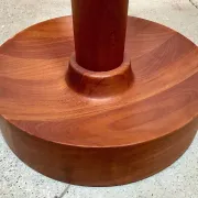Teak Floor Lamp with Lampshade in Wild Silk, Denmark 1960s