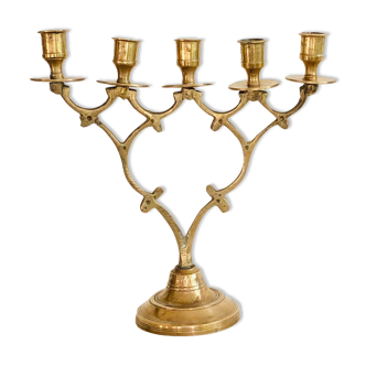 Old chandelier 5 branches in brass