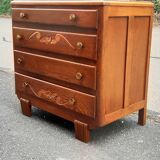 Art Deco chest of drawers in gilded oak