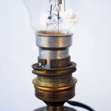 Black Sphere Table Lamp in the style of Jacques Adnet