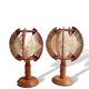 Paire de lampes de chevets en rotin