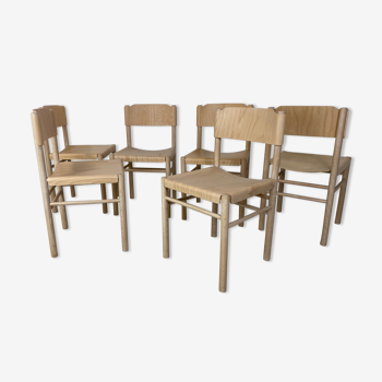 Modernist Beech Dining Chairs by Richard Hutten for Gispen, Set of 6
