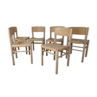 Modernist Beech Dining Chairs by Richard Hutten for Gispen, Set of 6