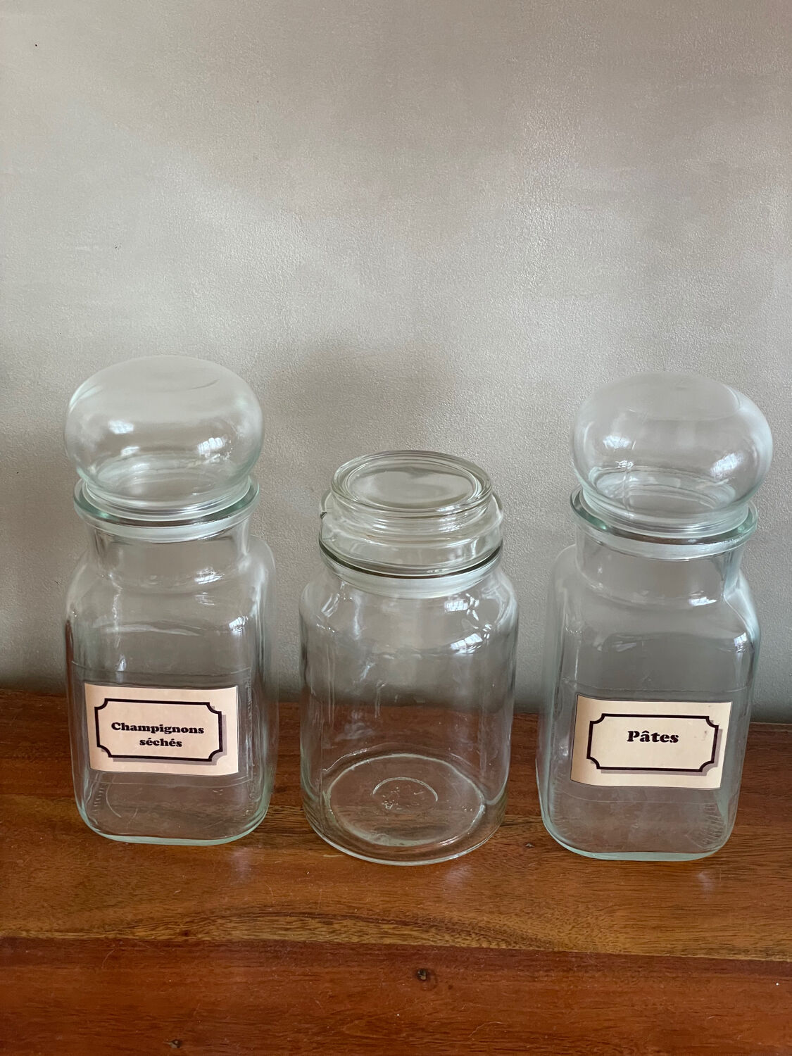 Trio de bocaux pots apothicaire