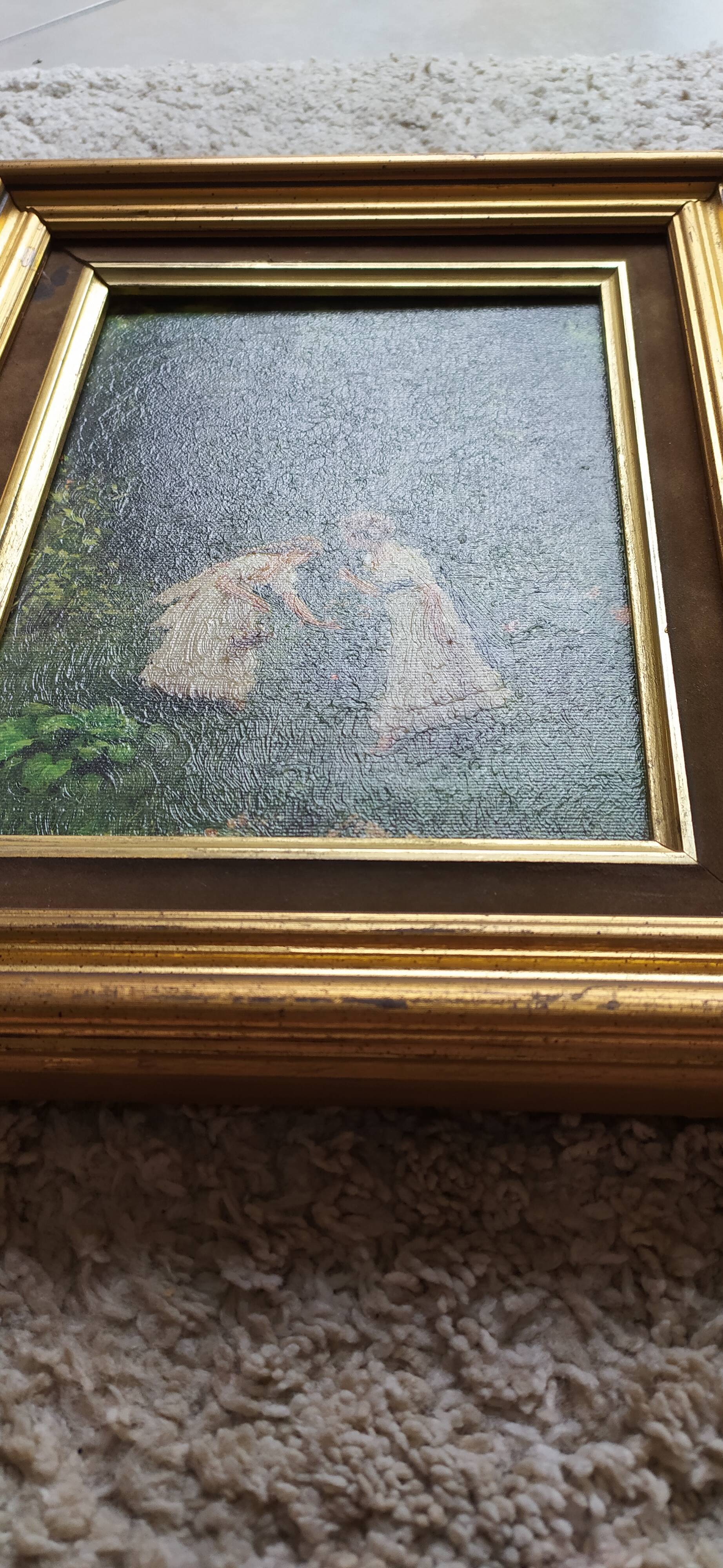 Painting "Young Girls in a Garden" by F. Didioni