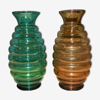 Vases en verre vintage