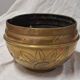 Brass cache-pot with floral pattern, Art Nouveau style.