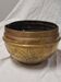 Brass cache-pot with floral pattern, Art Nouveau style.