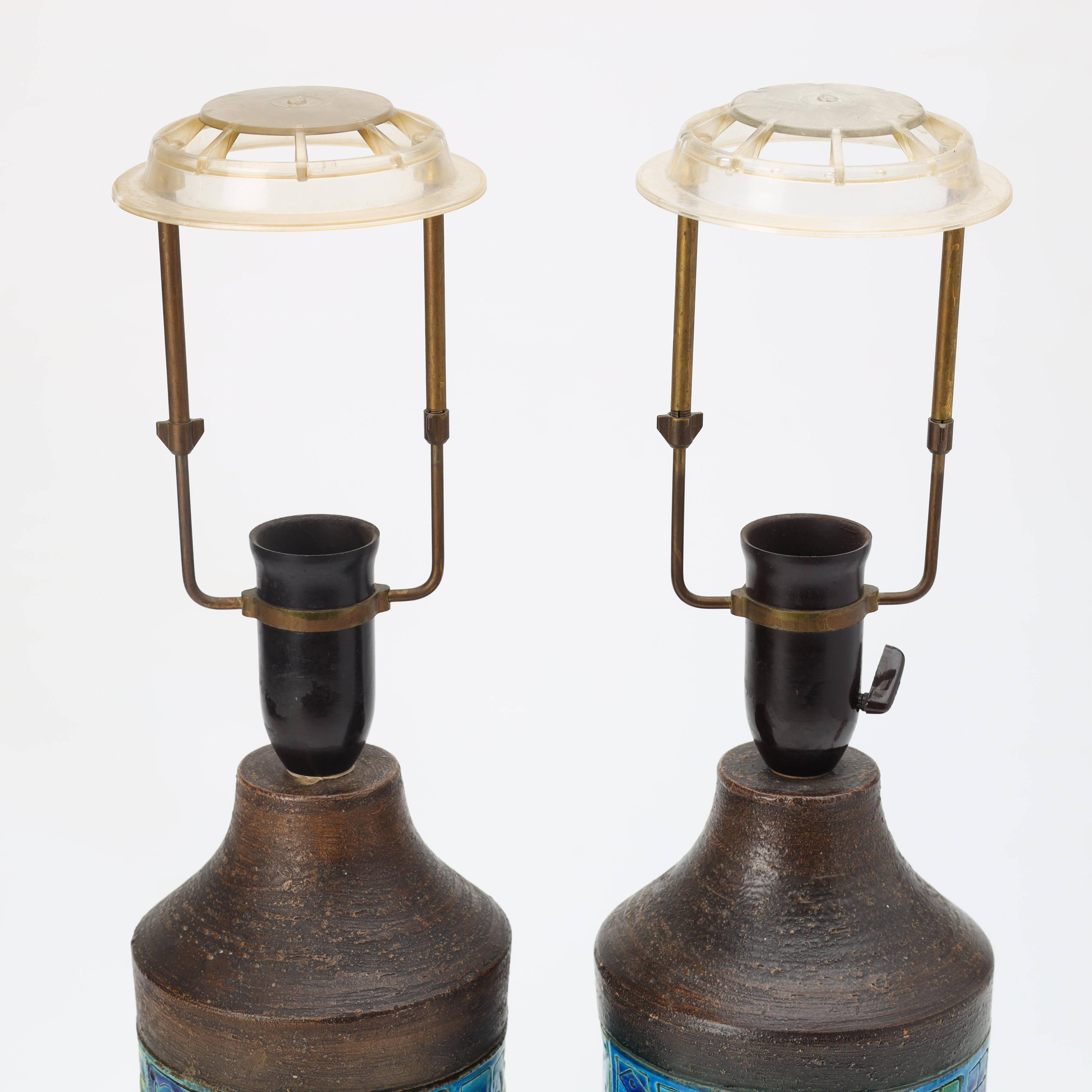Pair of table lamps by Aldo Londi for Bitossi Sweden 1960 Signed