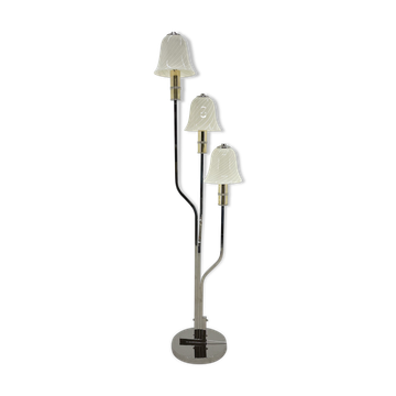 Italian Chrome & Murano Glass 'Magic Mushrooms' Floor Lamp, 1970's