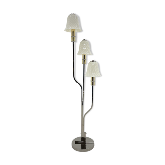 Italian Chrome & Murano Glass 'Magic Mushrooms' Floor Lamp, 1970's