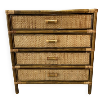 Rattan chest of drawers 1960