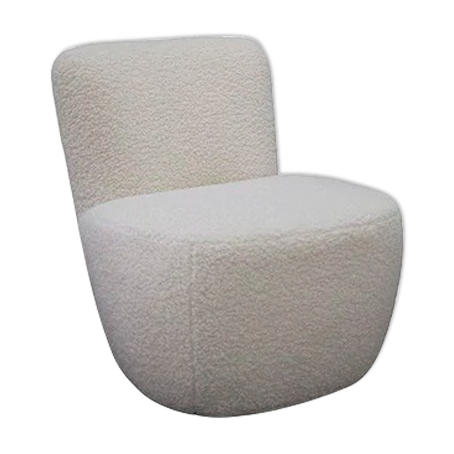 White curly wool armchair