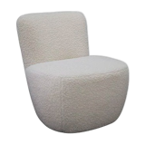 White curly wool armchair