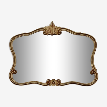 Miroir doré rocaille baroque vintage années 50
