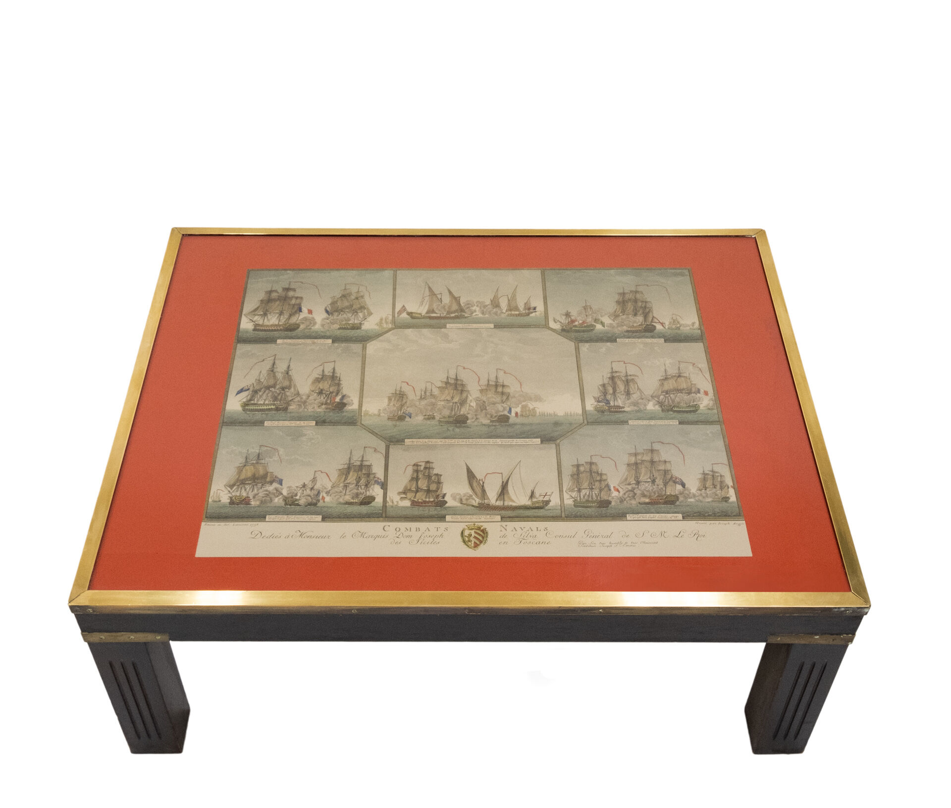 Table basse militaire « combat navals » Dom Joseph