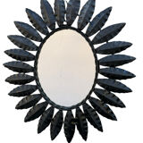 1960s wrought iron sun mirror from France