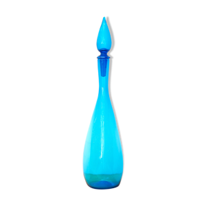 Bouteille carafe Blenko bleue en