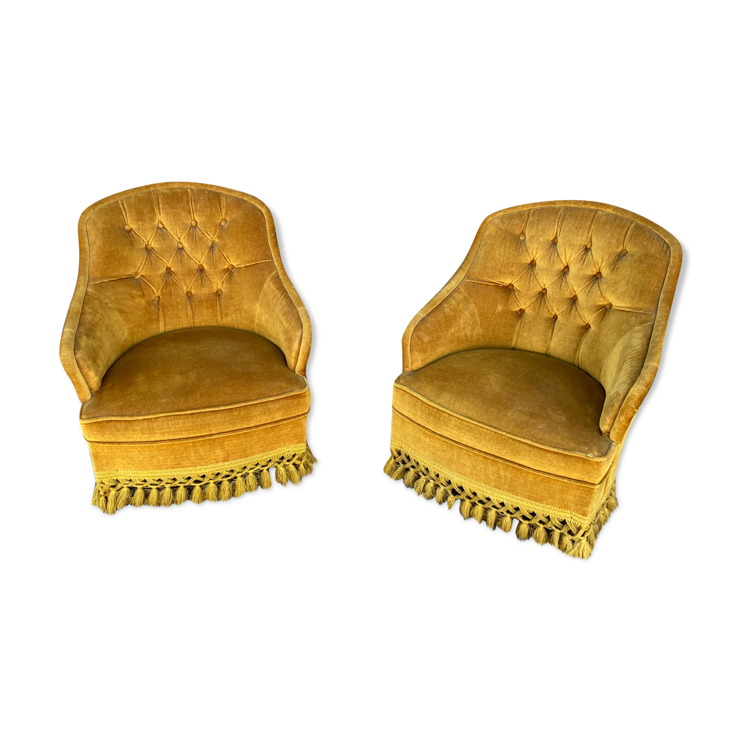Pair of toad armchairs