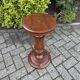 Robust Vintage Wooden Plant Stand, Oak Pedestal Table, Mid Century Pillar for Plants, Rustic Farmhouse Decor, Sturdy Home Accent