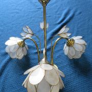 Chandelier brass mother-of-pearl capiz flowers