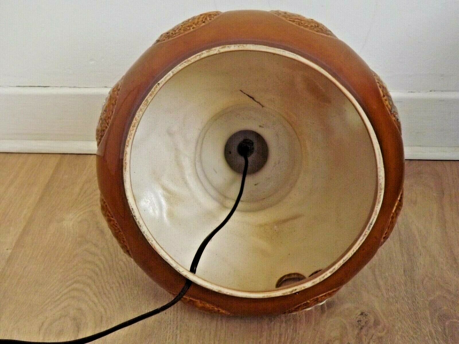 Vintage French 1960s standard lamp base in brown and cream ceramic 3462