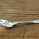 Set of 6 silver metal dessert spoons