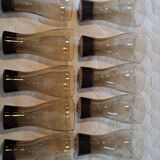 Set of 10 smoked glasses from the 60s/70s