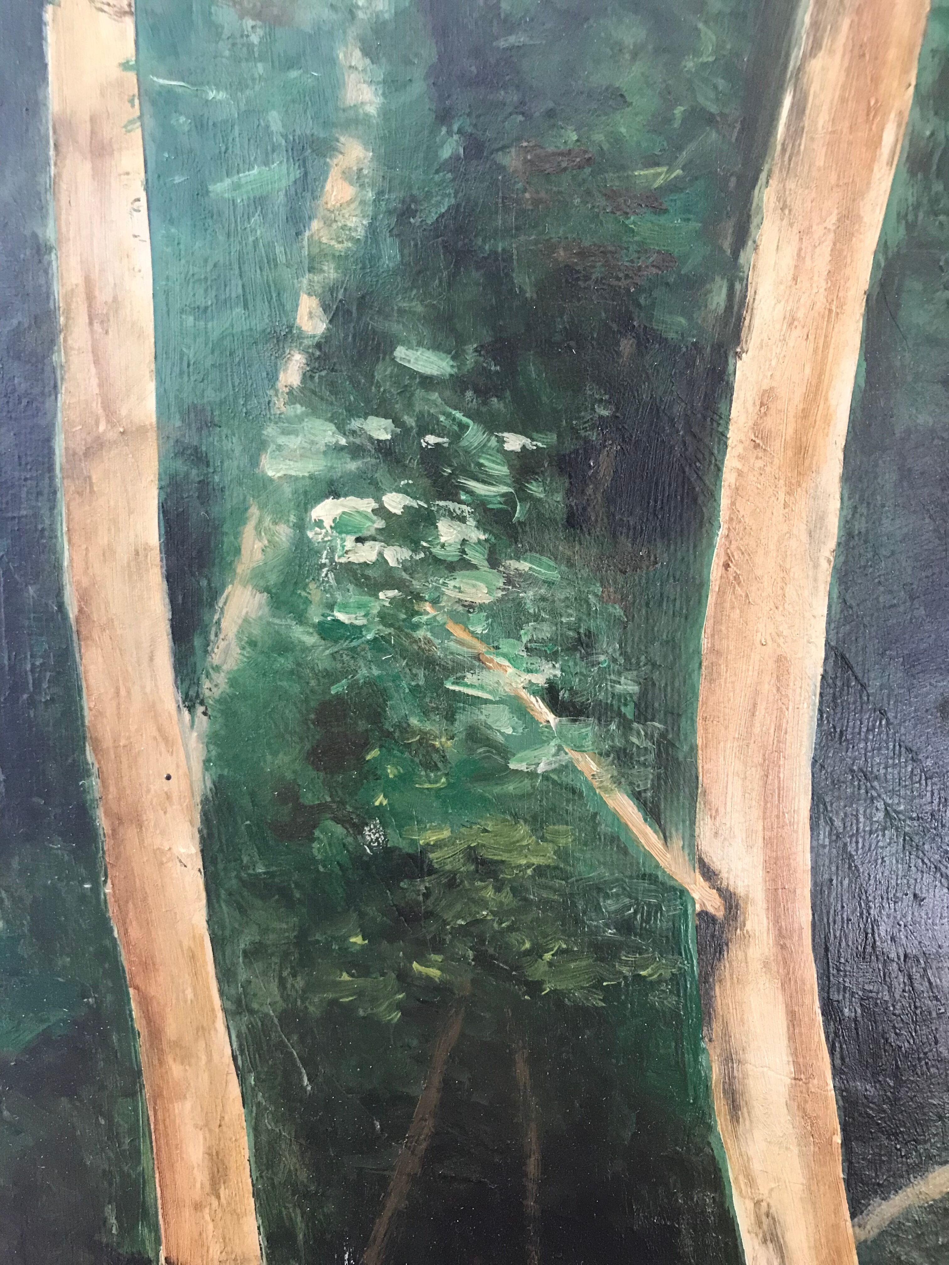 Table oil on canvas "the horse rider"