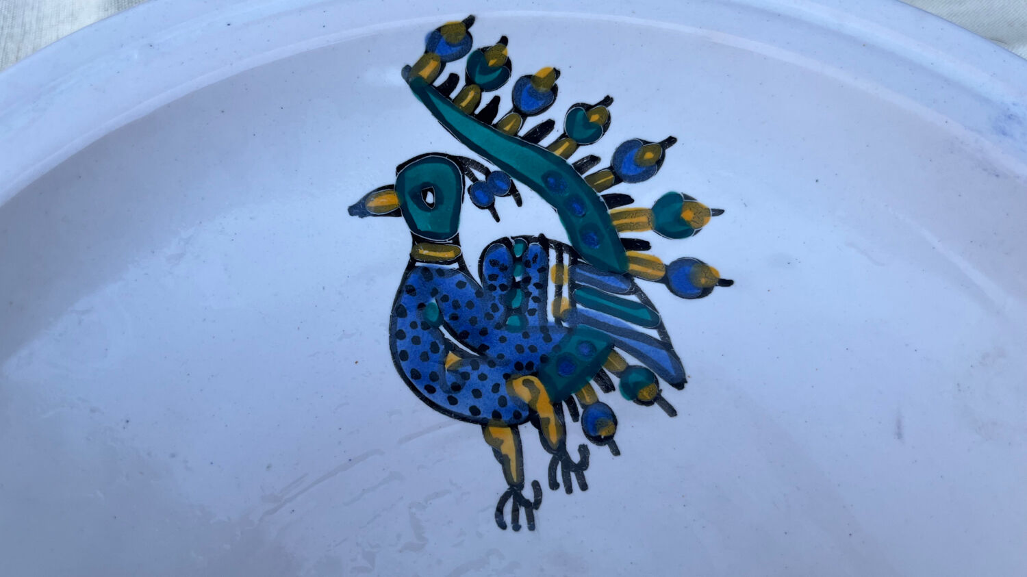 Vintage peacock standing bowl