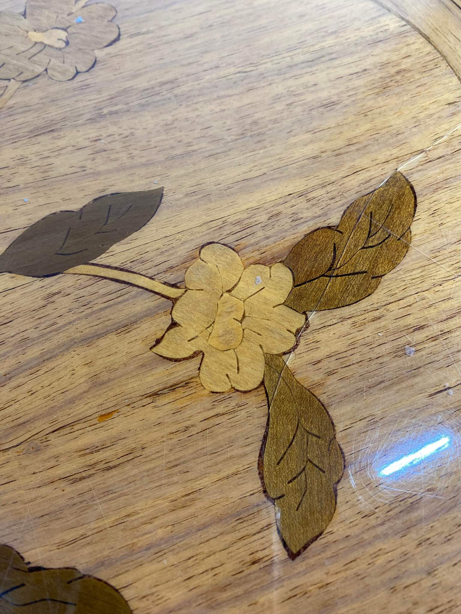 Side table marquetry in rosewood