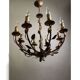 Lustre végétal en métal doré, 1960