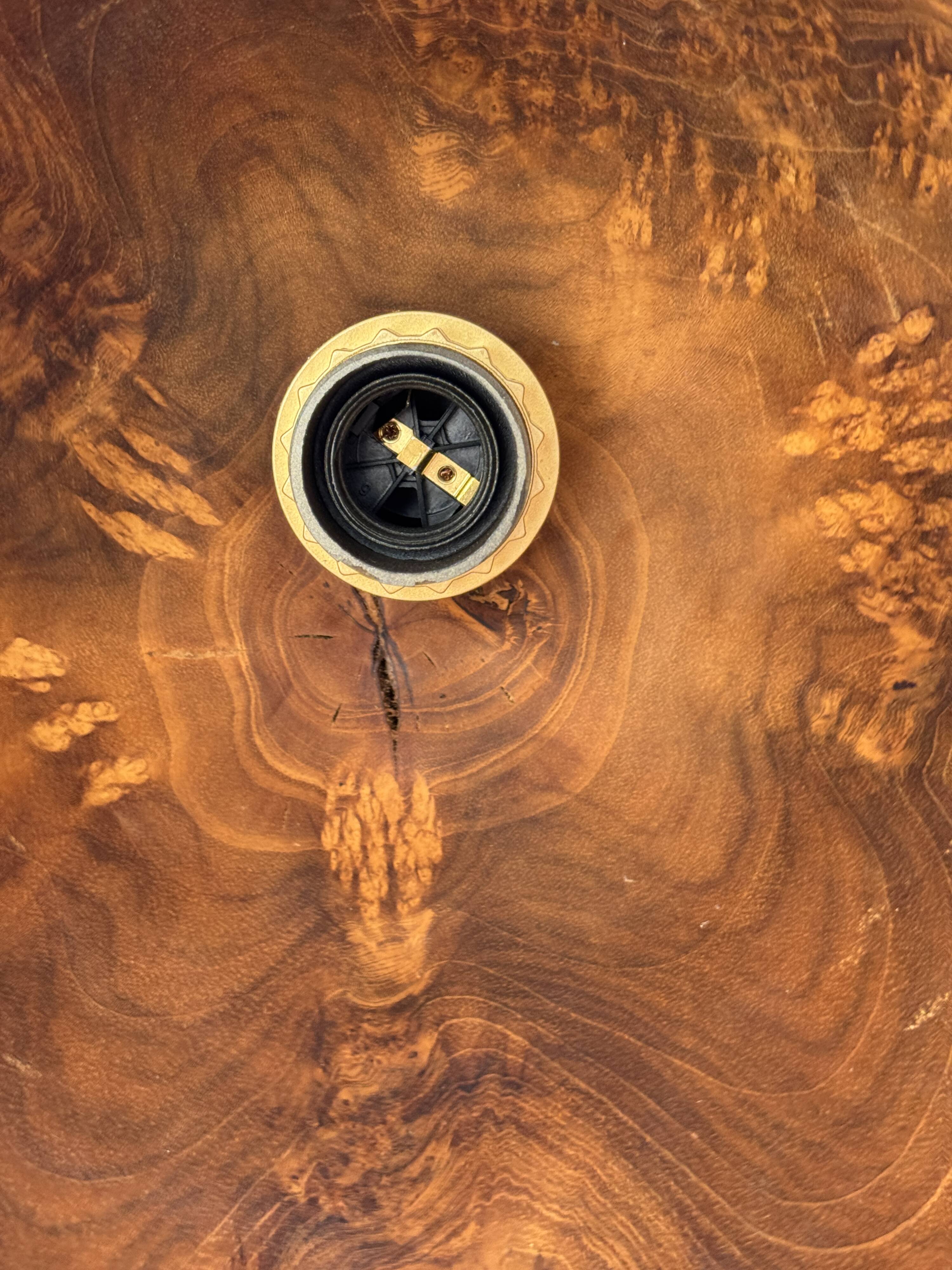 Large suspension or lampshade in organic natural teak, tubular H40 D30.