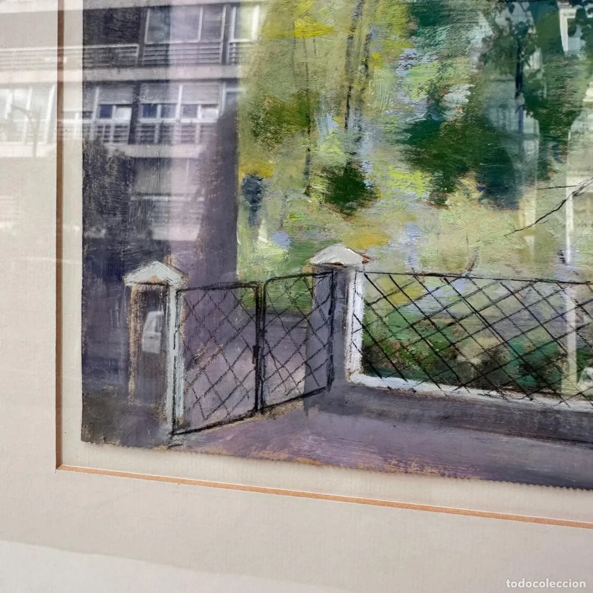 Mixed media on panel "Landscape of Brazil", Timoteo Pérez Rubio, 20th century - Brazil
