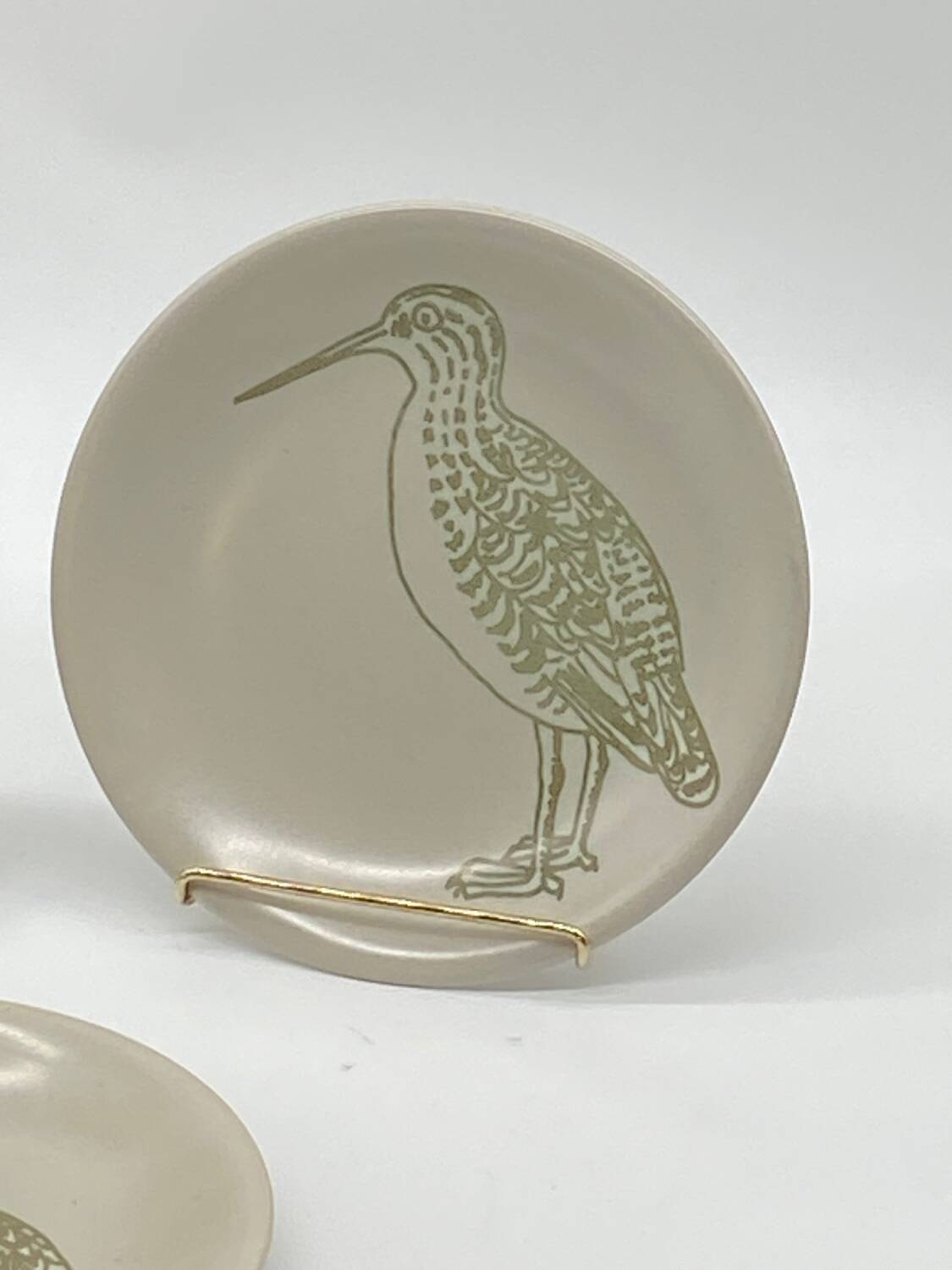 Trio of vintage flat plates, Longchamp, pheasant woodcock