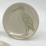 Trio of vintage flat plates, Longchamp, pheasant woodcock